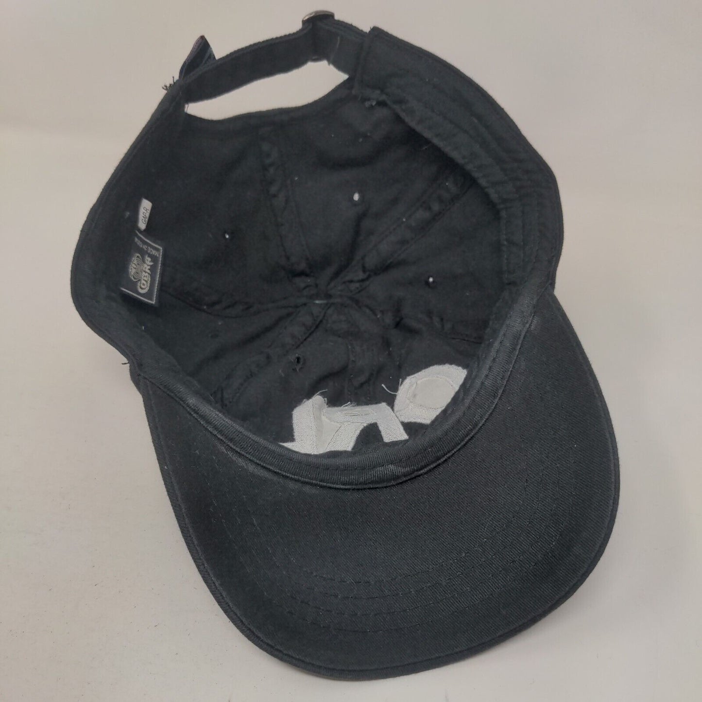 ORL Slideback Hat Black One Size Adjustable Embroidered Vented Holes Cobra