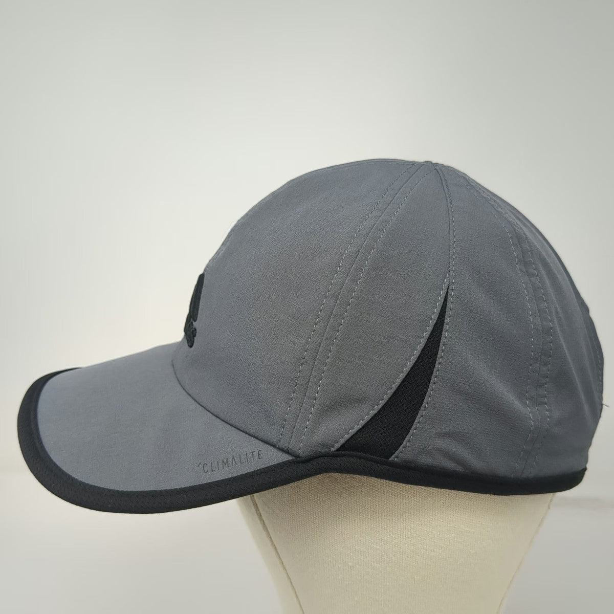 Adidas Baseball Cap Gray One Size Climalite Performance Strapback Mesh Vents Hat