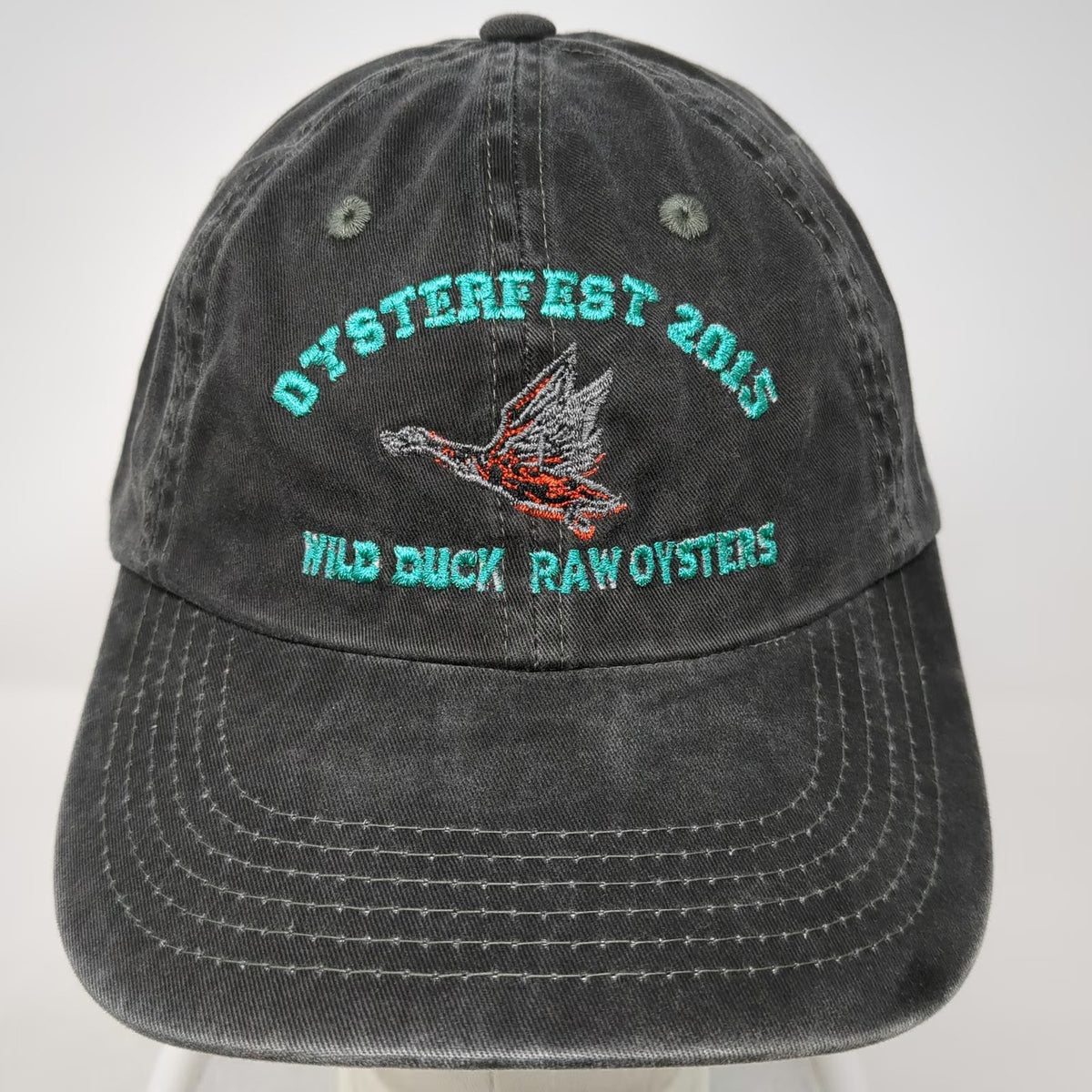 Port Authority Baseball Cap Gray One Size Oysterfest 2015 Duck Museum Cotton Hat