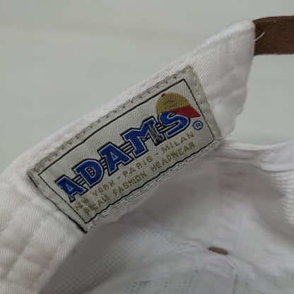 Let's Go Brandon Slideback Hat White One Size Embroidered Leather Strap