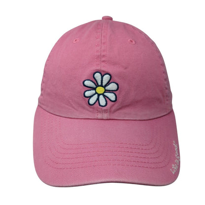 Life is Good Slideback Hat Pink One Size Adjustable Embroidered Floral Cotton