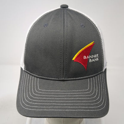 Richardson Trucker Hat Gray One Size Banner Bank Mesh Back Snapback Adjustable