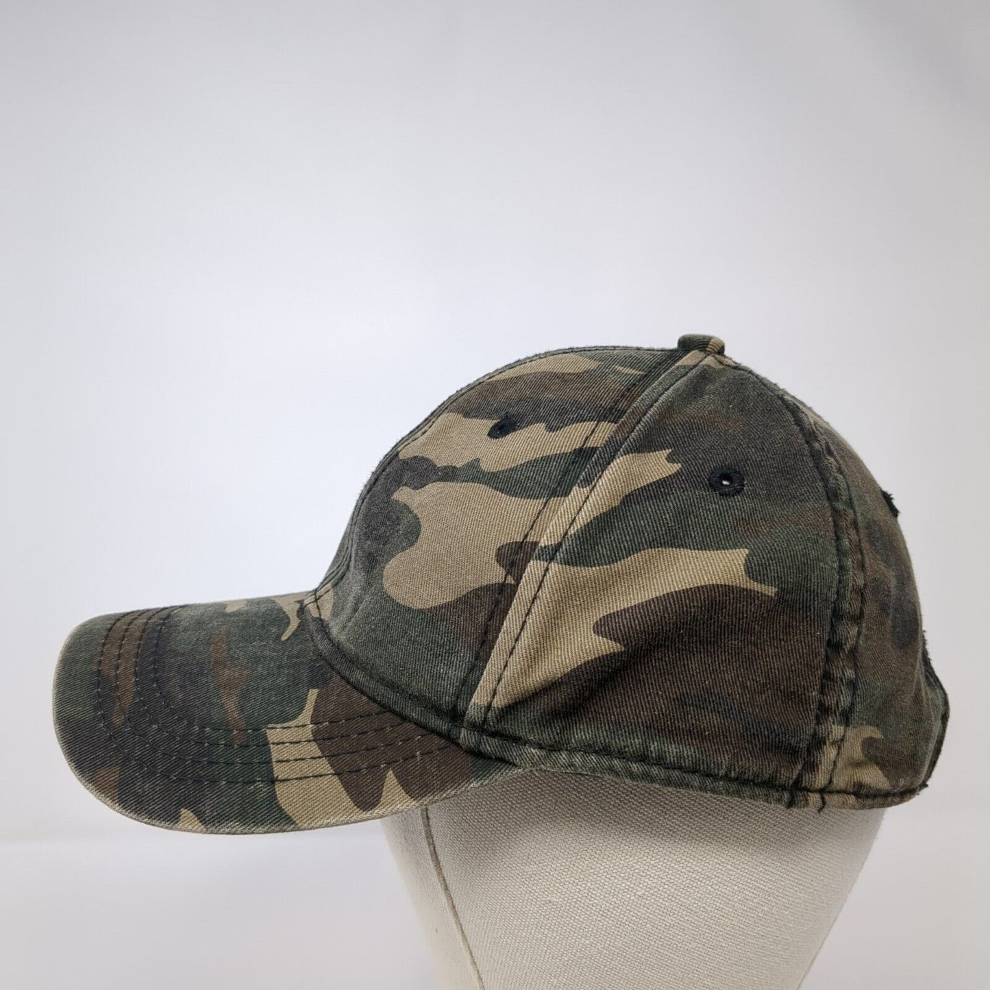 George Strapback Hat Camouflage OSFM Adjustable Vented Holes 6 Panel Blank