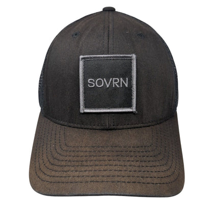 SOVRN Patch Snapback Trucker Hat Black One Size Mesh Back Adjustable