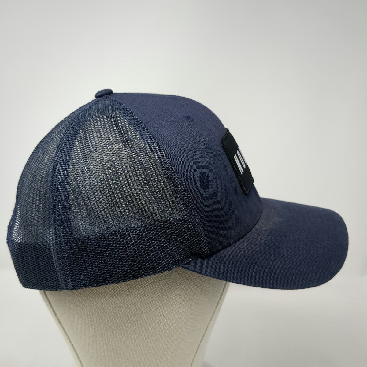 NOBULL Trucker Hat Blue Black White One Size Mesh Snapback Patch Logo Cotton