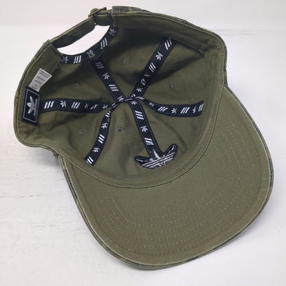 Adidas Baseball Cap Green Camo Trefoil One Size Slideback Hat Cotton Embroidered
