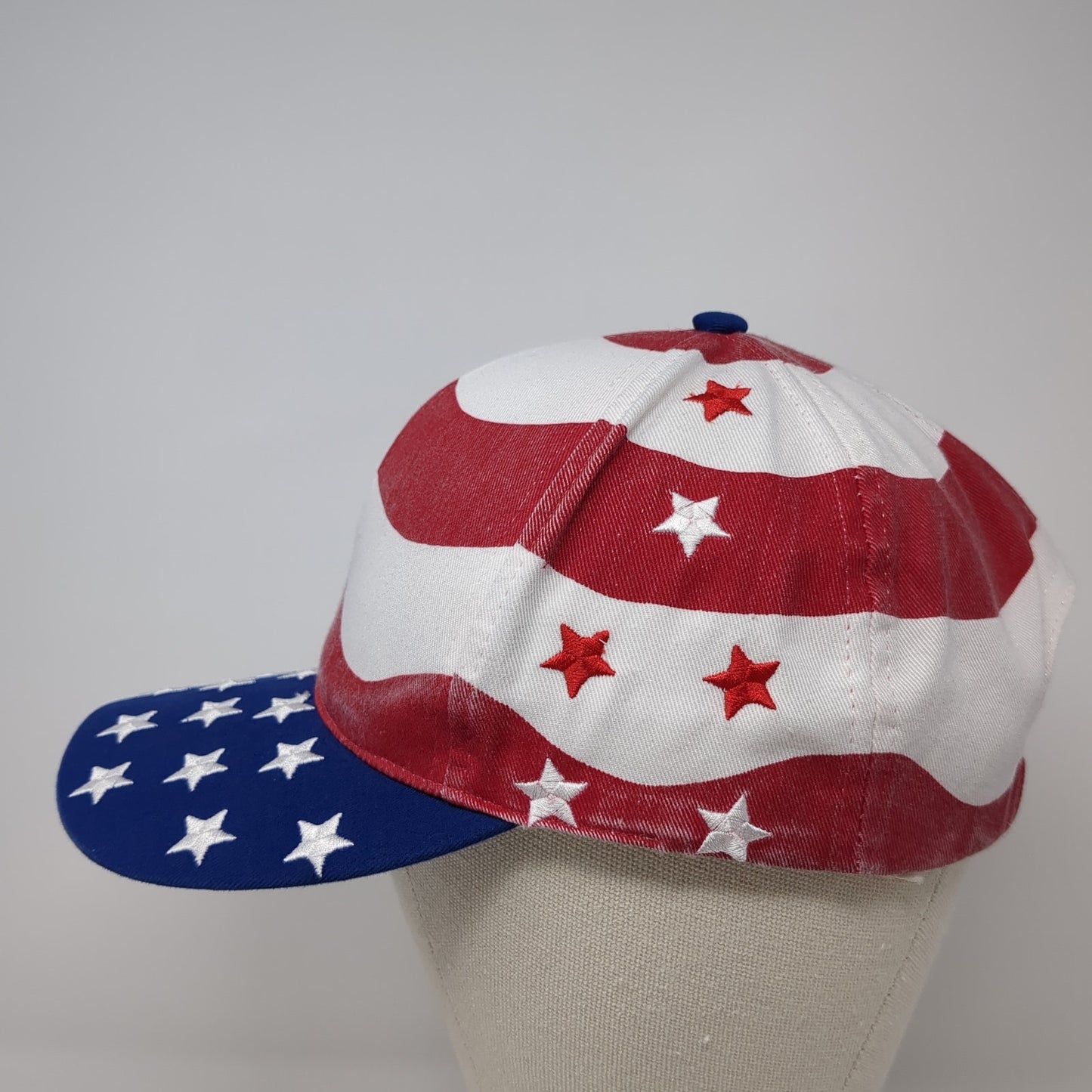 USA Flag Stras & Stripes Baseball Cap Multicolor OS Adjustable Patriotic Nissin