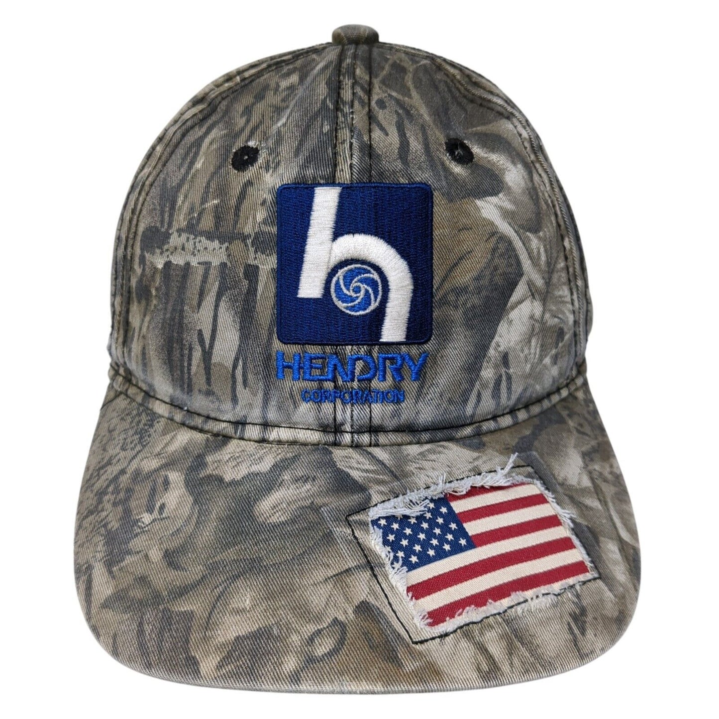 Hendry Corporation Strapback Hat Multi One Size Camo USA Flag Hunting