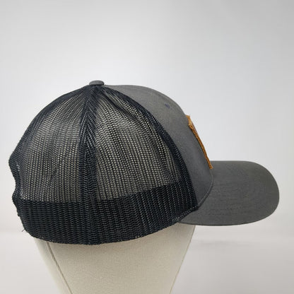 Richardson Trucker Hat Gray Black L Snapback Maine Drilling Blasting Leather