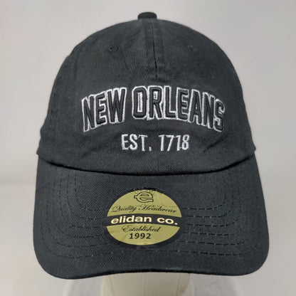 New Orleans Slideback Hat Black One Size Embroidered Elidan 6 Panel
