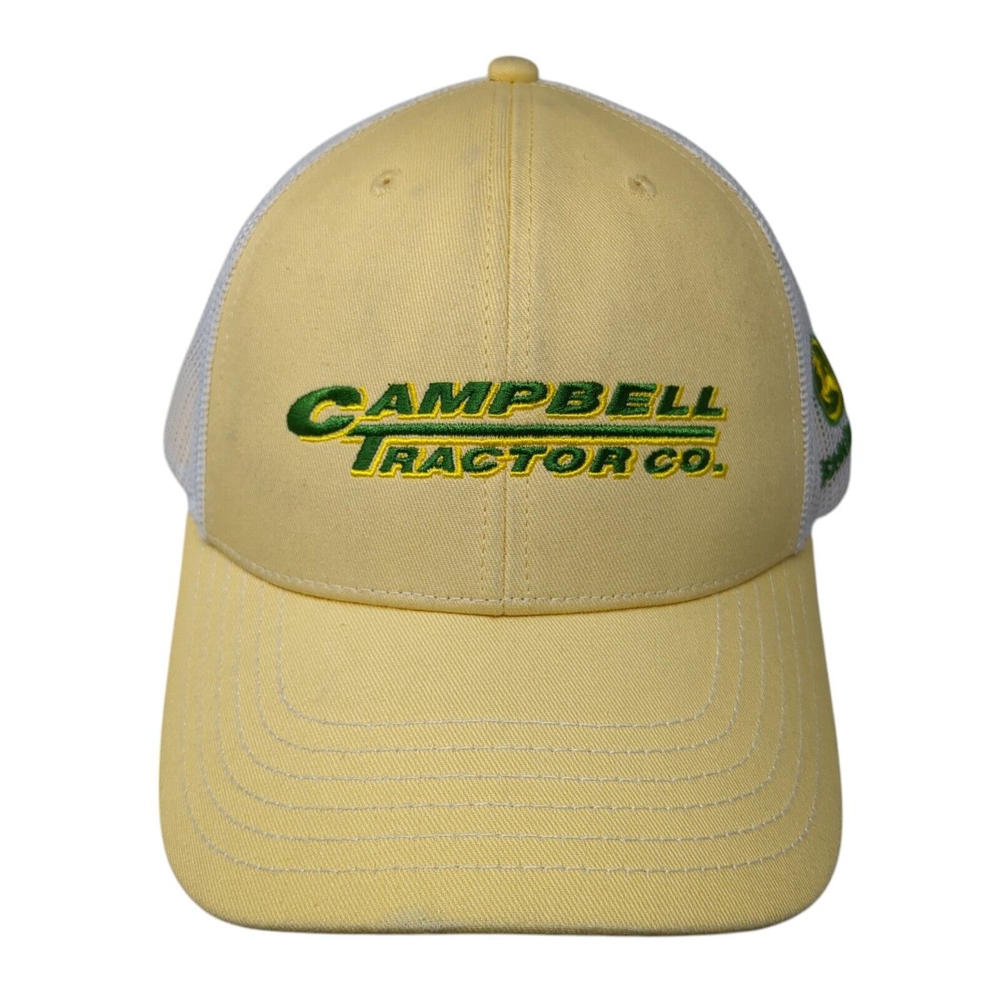 Campbell Tractor Co. Snapback Trucker Hat Yellow One Size Adjustable John Deere