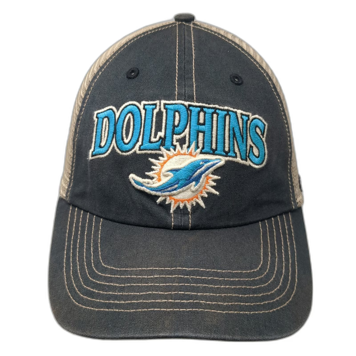 Miami Dolphins NFL 47 Trucker Hat Gray One Size Mesh Snapback Green Underbrim