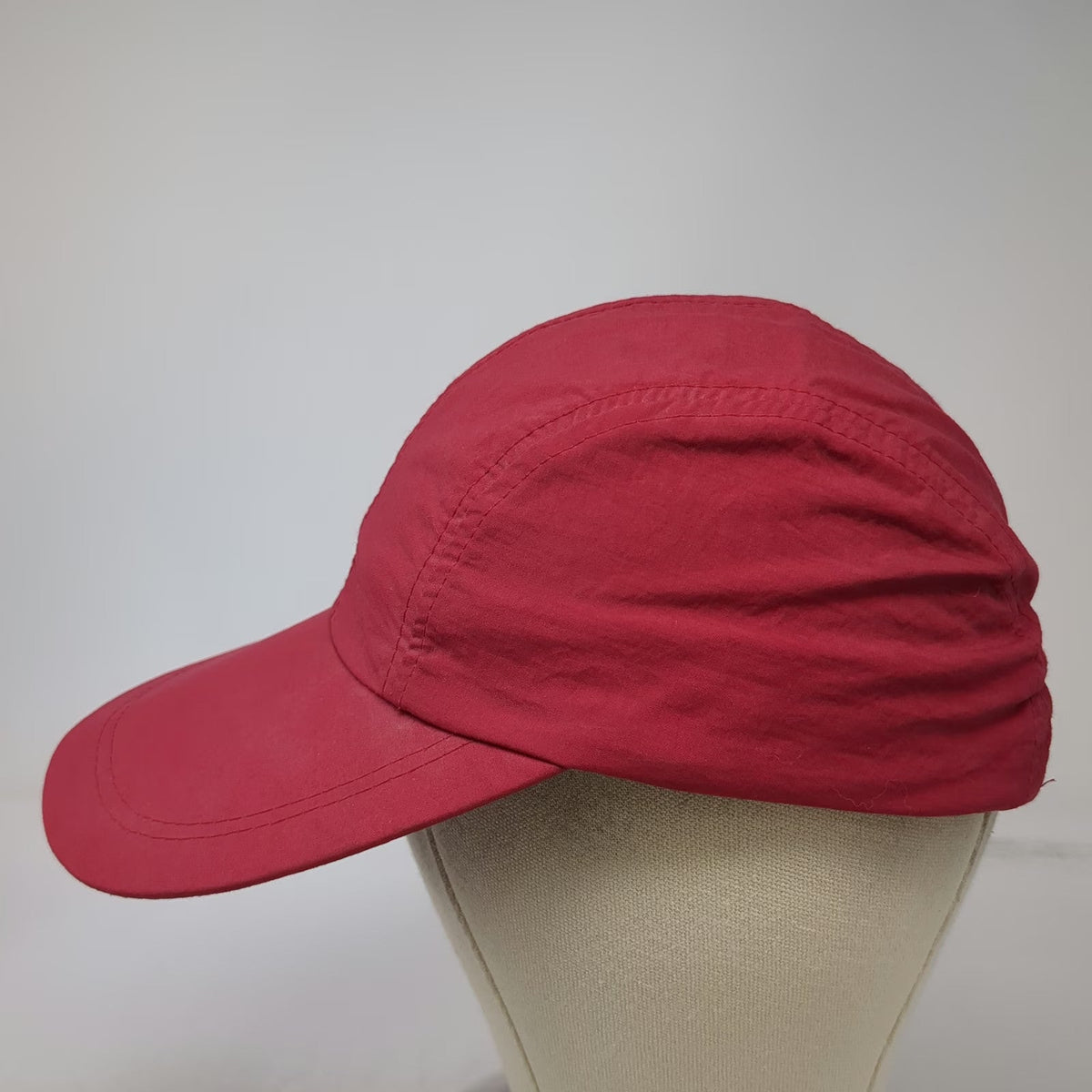 Baseball Cap Red One Size Nylon Lightweight Elastic Back Blank Plain Sun Hat
