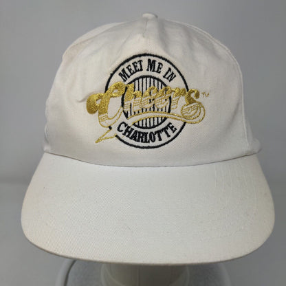 Cheers Meet Me In Charlotte Snapback Hat White One Size Embroidered