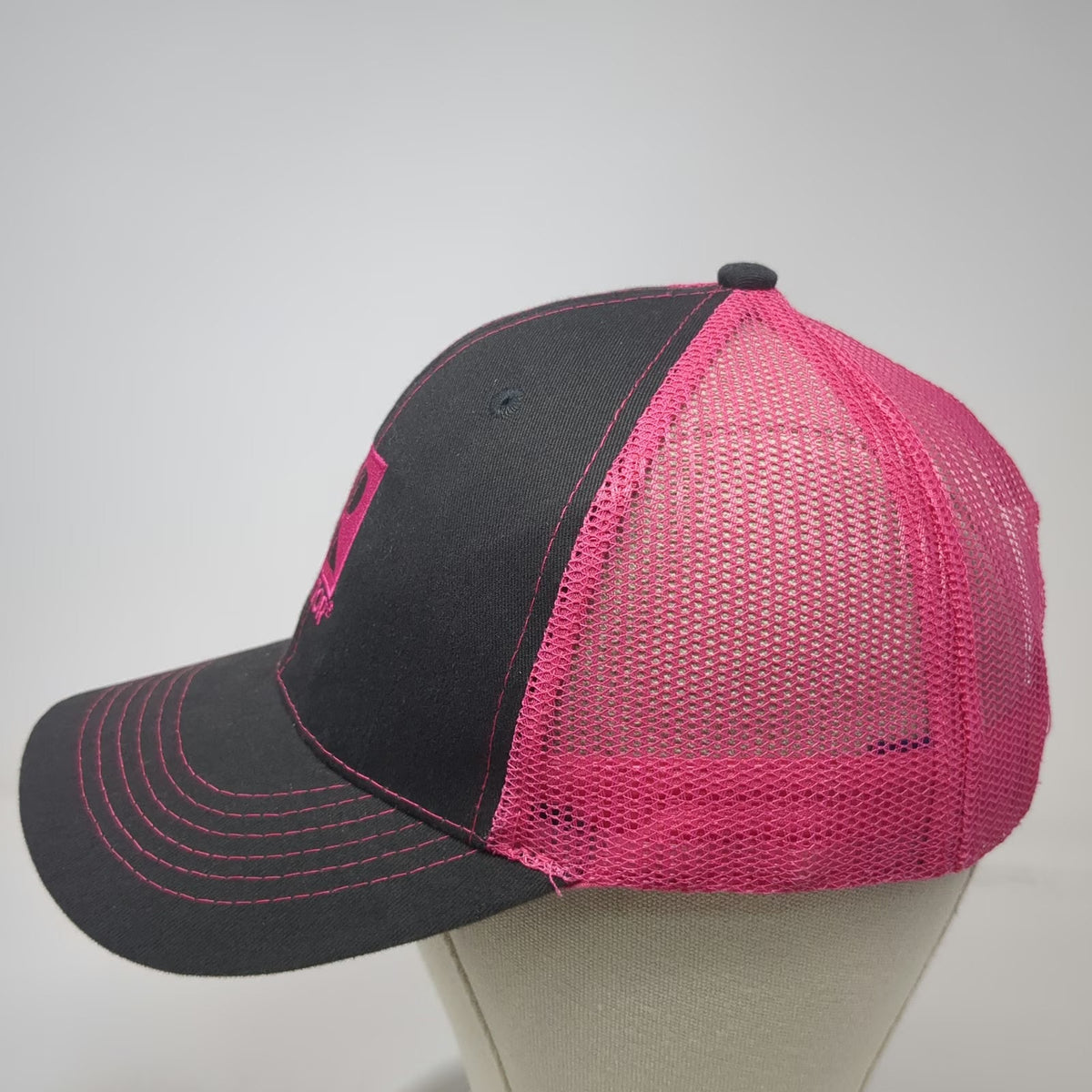 HitWear Realtor Trucker Hat Black Pink One Size Mesh Snapback Contrast Stitch