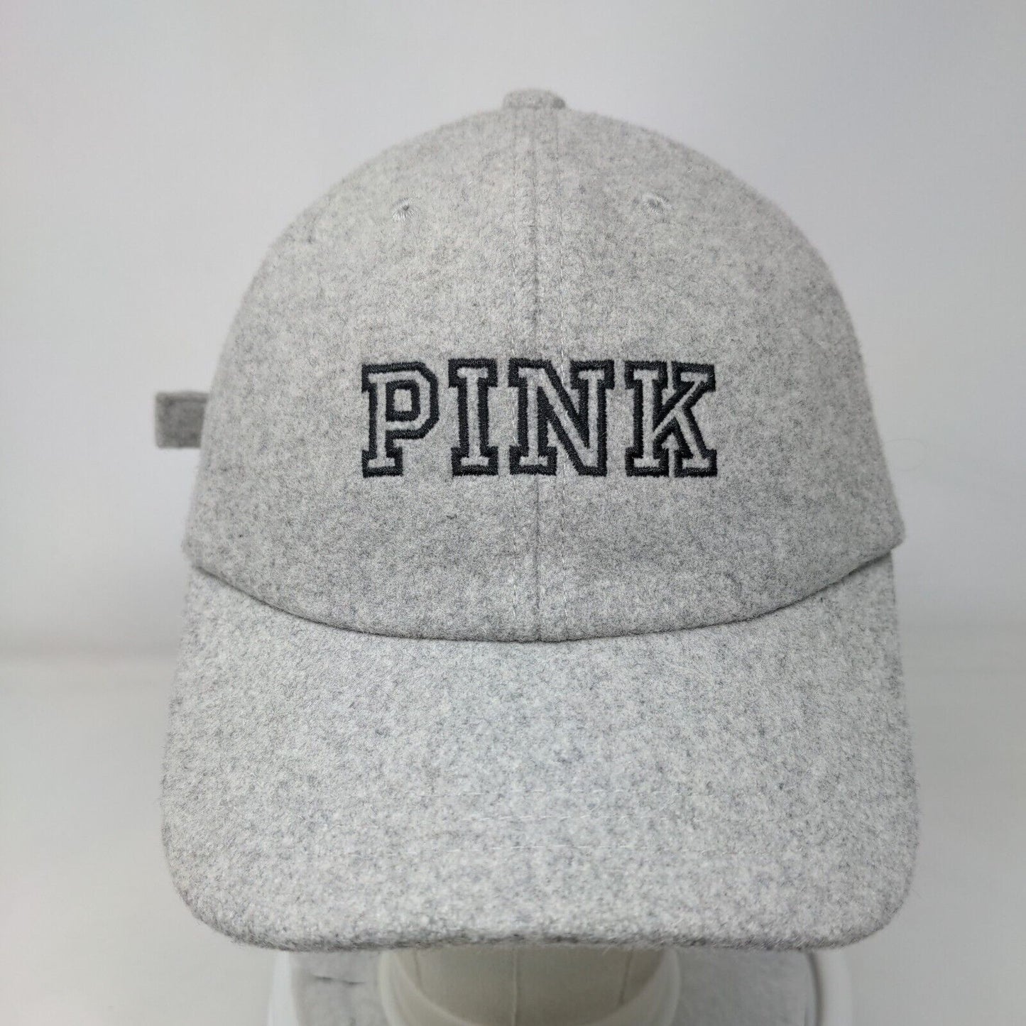 PINK Slideback Hat Gray One Size Solid Embroidered Victoria's Secret