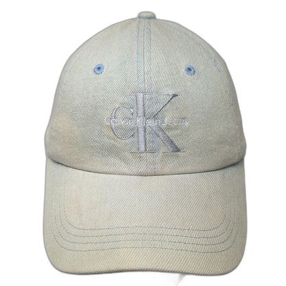 Calvin Klein Jeans Baseball Cap Blue One Size Slideback Light Wash Denim Hat