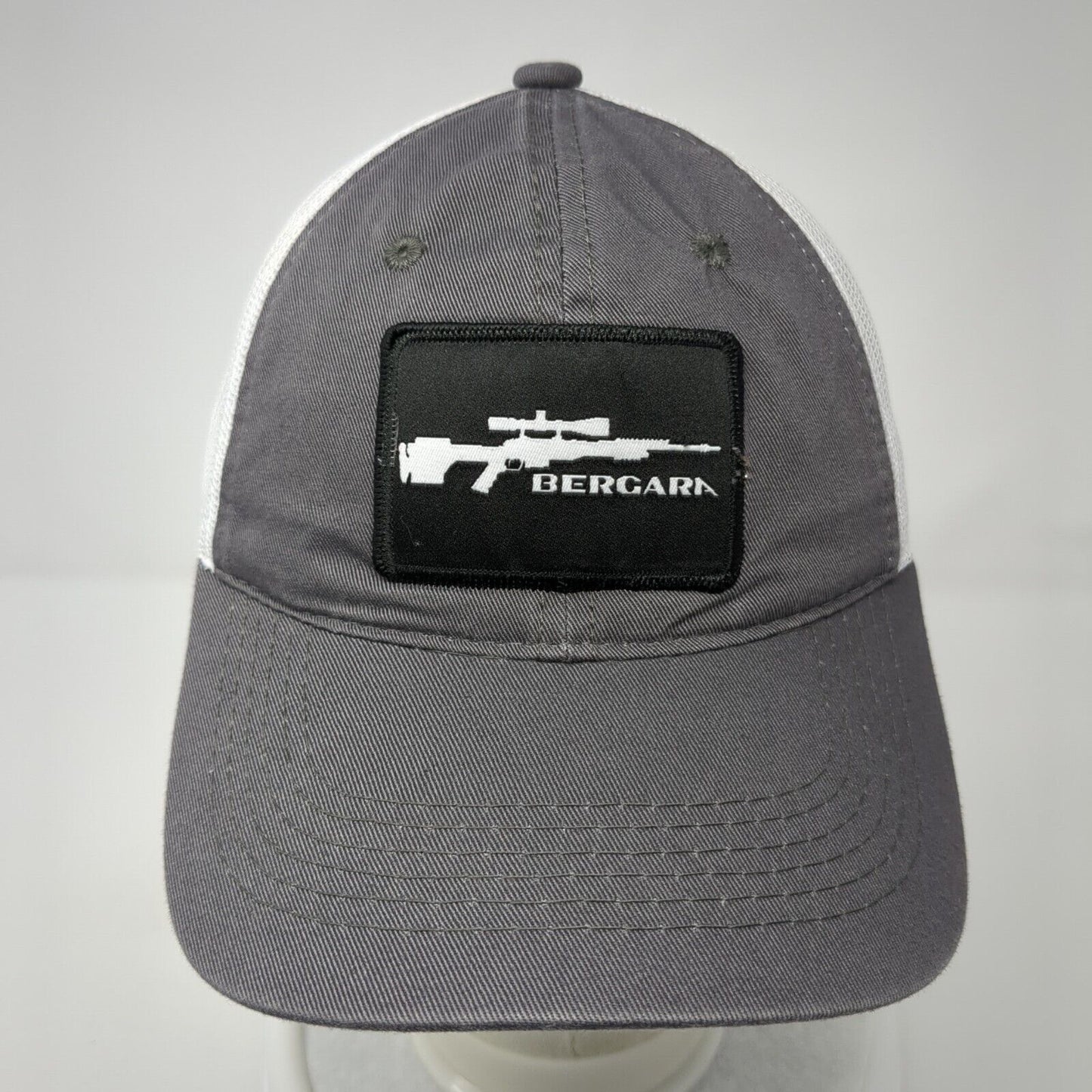 Bergara Strapback Trucker Hat Gray OS Adjustable Mesh Back Platinum Outdoor Cap