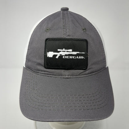 Bergara Strapback Trucker Hat Gray OS Adjustable Mesh Back Platinum Outdoor Cap