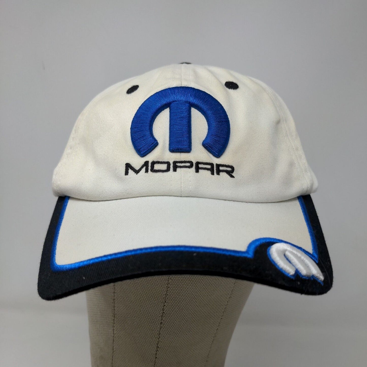 Mopar Men's Slideback Hat White Adjustable Embroidered Logo 100% Cotton