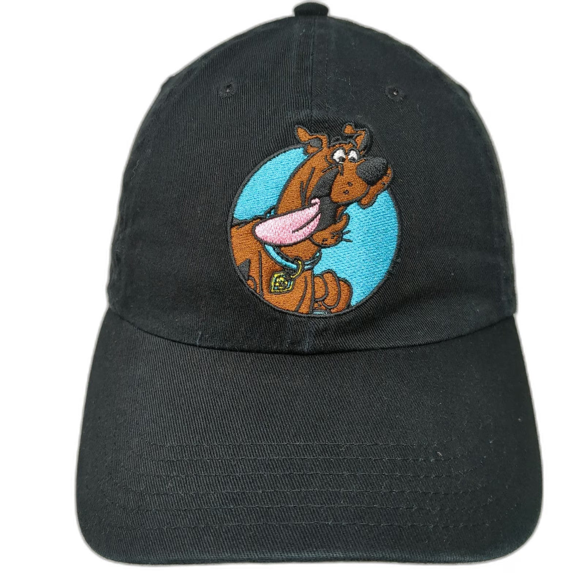 Scooby-Doo Baseball Cap Black One Size Embroidered Character Patch Hat Slideback
