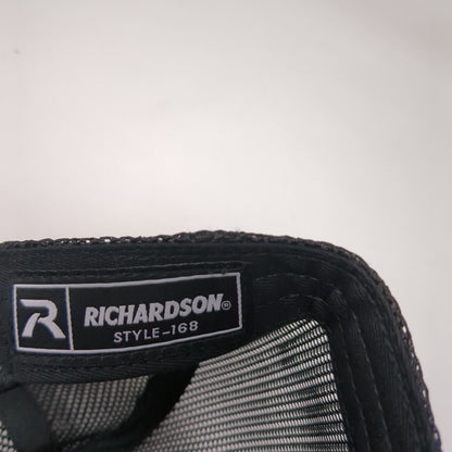 Trinity Snapback Trucker Hat Gray OSFA Mesh Back Leather Patch Richardson