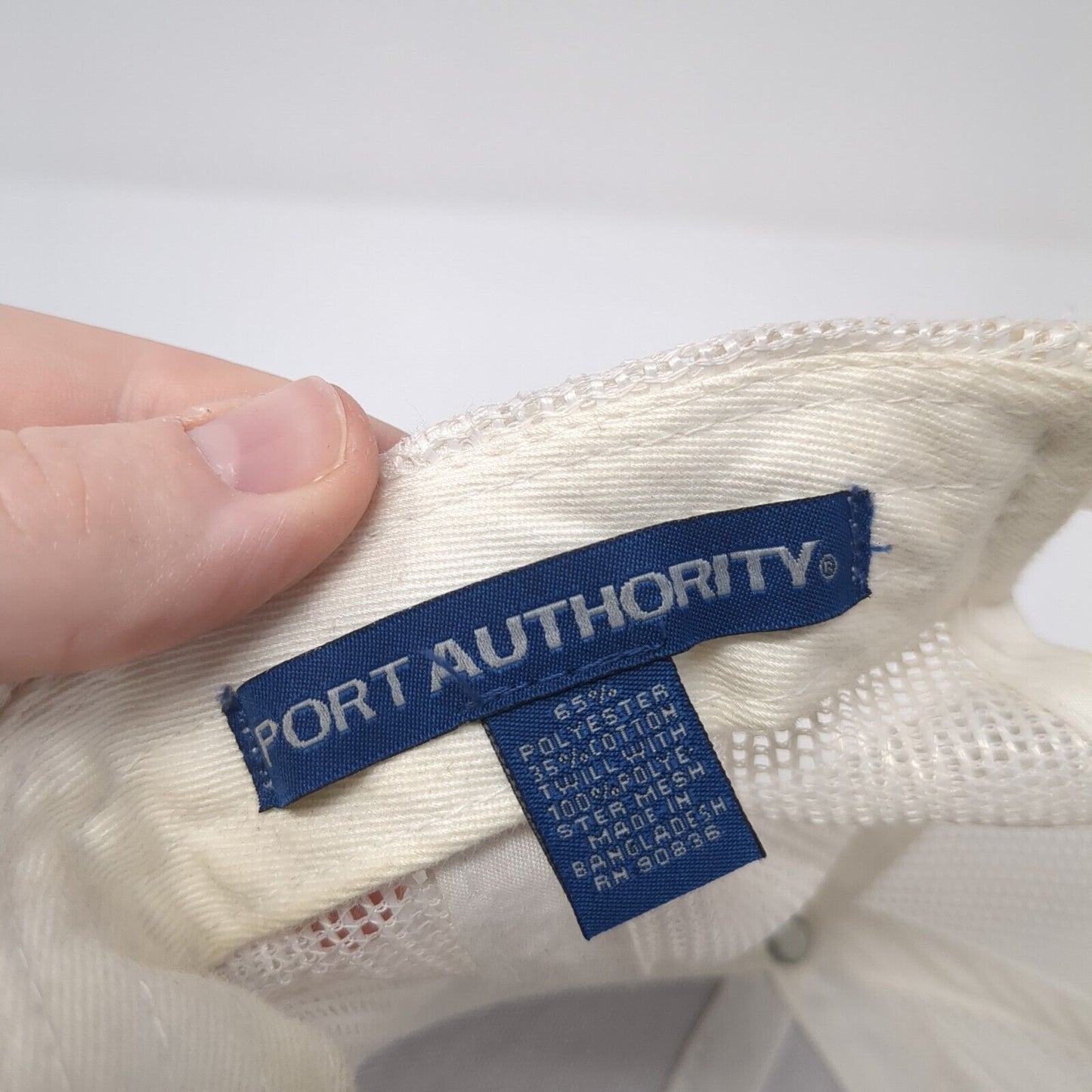 EB Snapback Trucker Hat Gray One Size Adjustable Mesh Back Port Authority