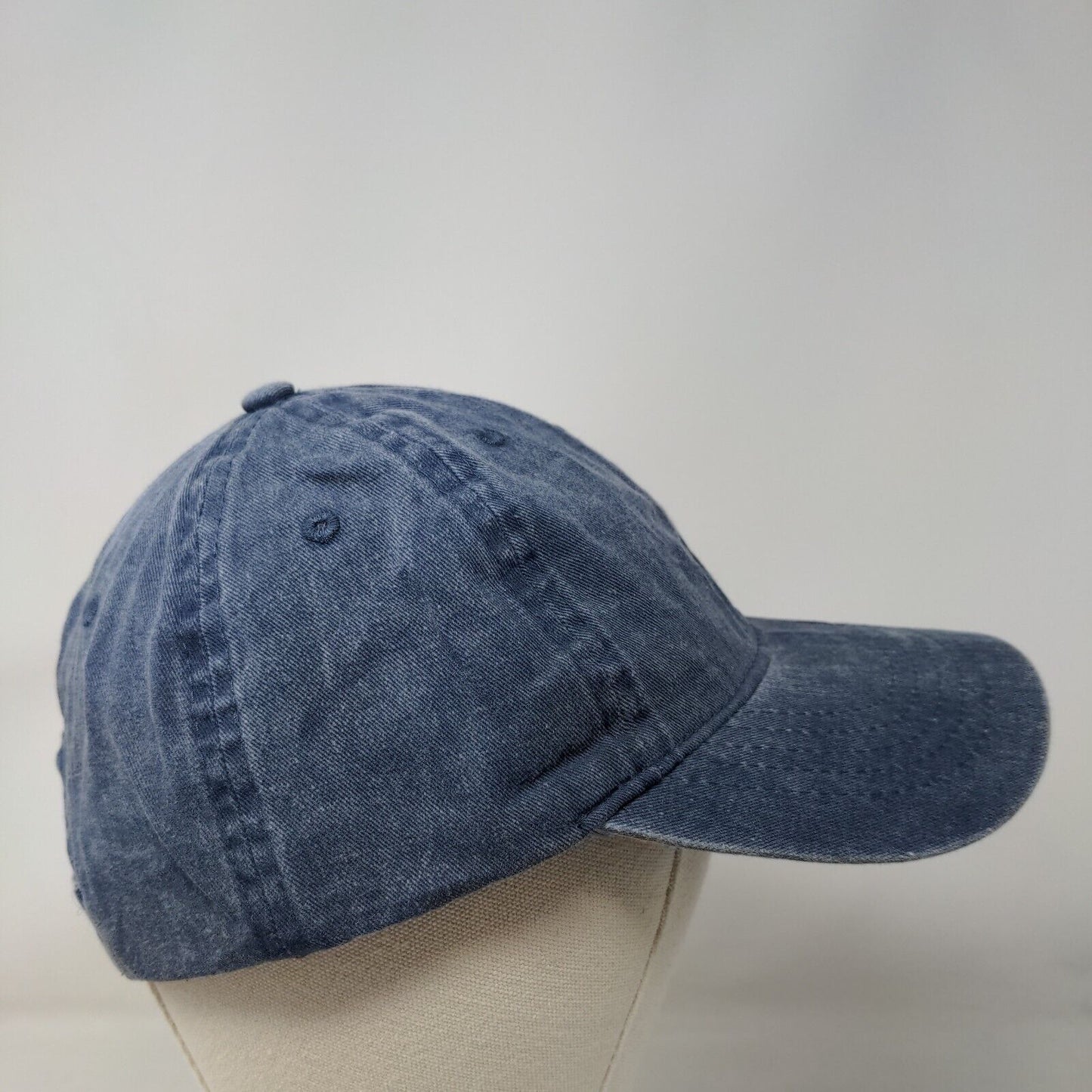 Unbranded Strapback Hat Blue OSFM Adjustable Solid 6 Panel Blank