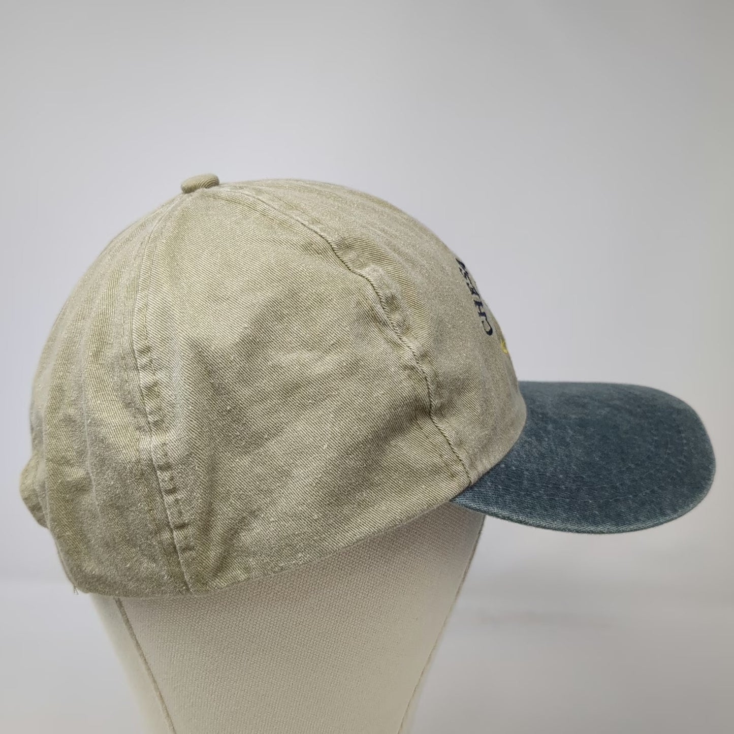Fahrenheit Baseball Cap Beige OSFM Slideback Chesapeake Bay USA Flag Star Hat