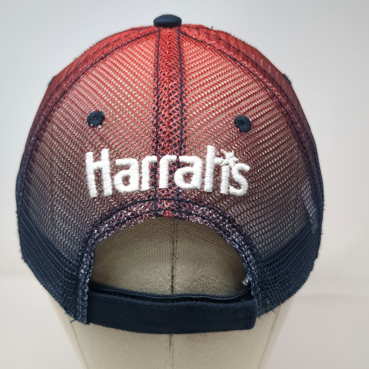 Harrah's Baseball Cap Blue OSFM American Flag Ombre Mesh Hat 1937 Embroidered