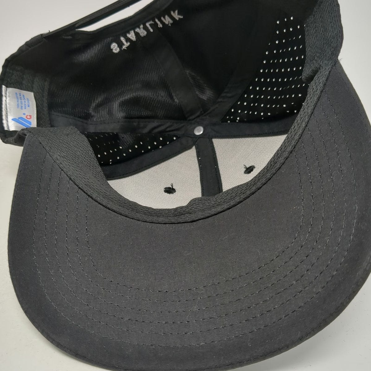 Starlink Snapback Hat Black One Size Mesh Perforated Performance SpaceX Cap