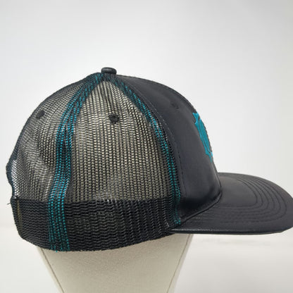 Dirty Arm Farm Trucker Hat Black One Size Blue Microscope Logo Mesh Snapback