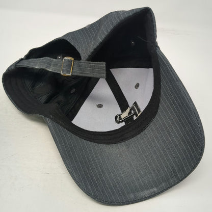 Paris Pinstripe Baseball Cap Gray One Size Eiffel Tower Acrylic Slideback Hat