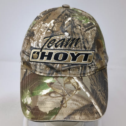 Hoyt Team Camo Baseball Cap Brown Green One Size Strapback Archery Hunting Hat