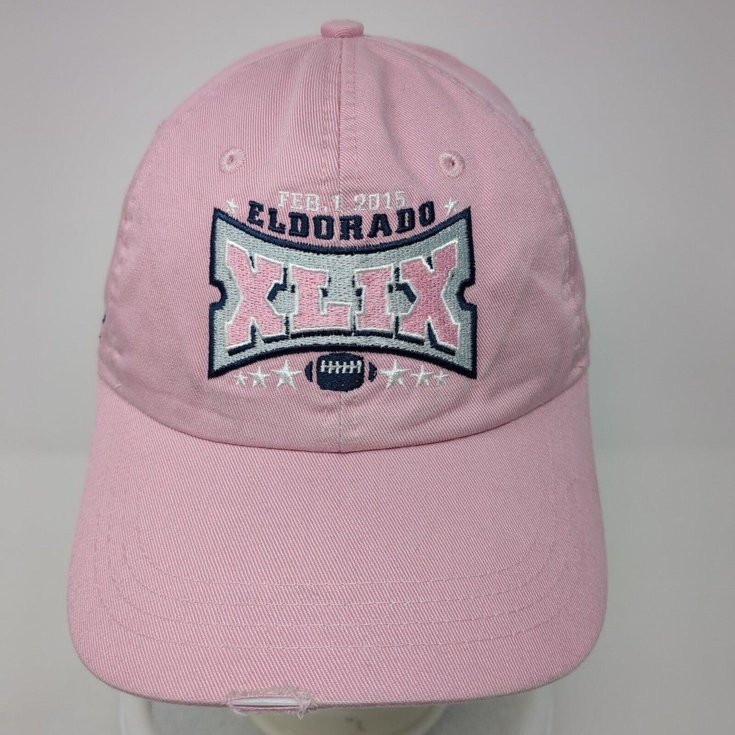 Feb. 1, 2015 Eldorado XLIX Strapback Hat Pink OS Extreme Fit Distressed Ahead