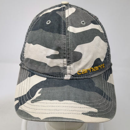 Carhartt Trucker Hat Gray Camo Mesh Back Snapback One Size Embroidered Logo