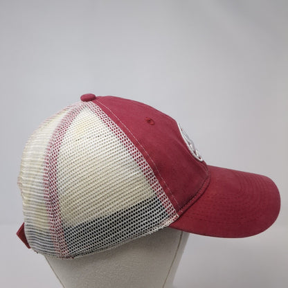 Outdoor Cap Strapback Mesh Back Trucker Hat Red One Size Embroidered Logo