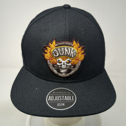 Bioworld Overwatch Junkrat Snapback Hat Black OS Skull Flat Brim Video Game