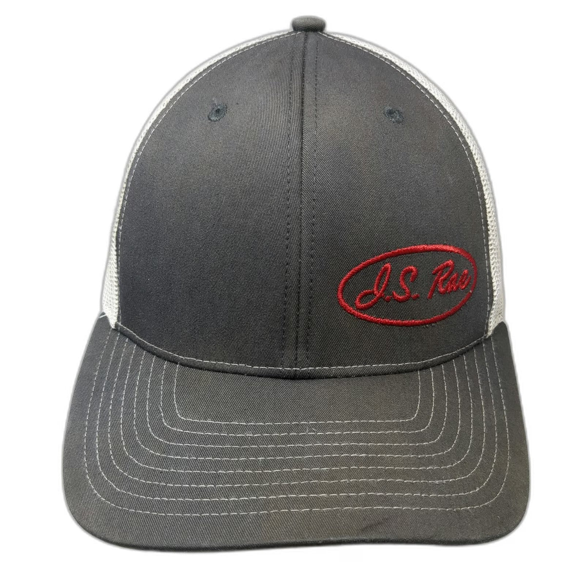 Richardson Trucker Hat Gray One Size Mesh Back Snapback JS Rae Embroidered Logo