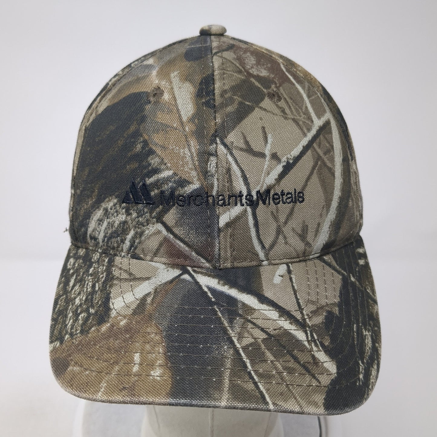 Merchants Metals Logo Strapback Hat Multicolor One Size Camo Hunting