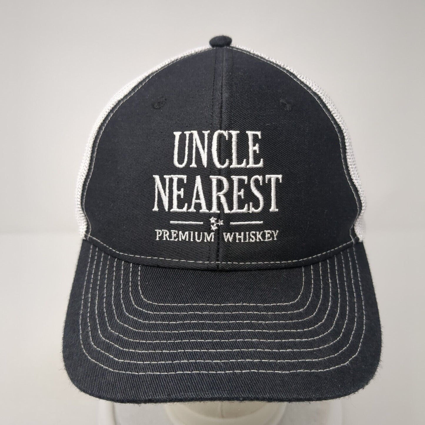 Uncle Nearest Premium Whiskey Snapback Hat Black One Size Mesh Back
