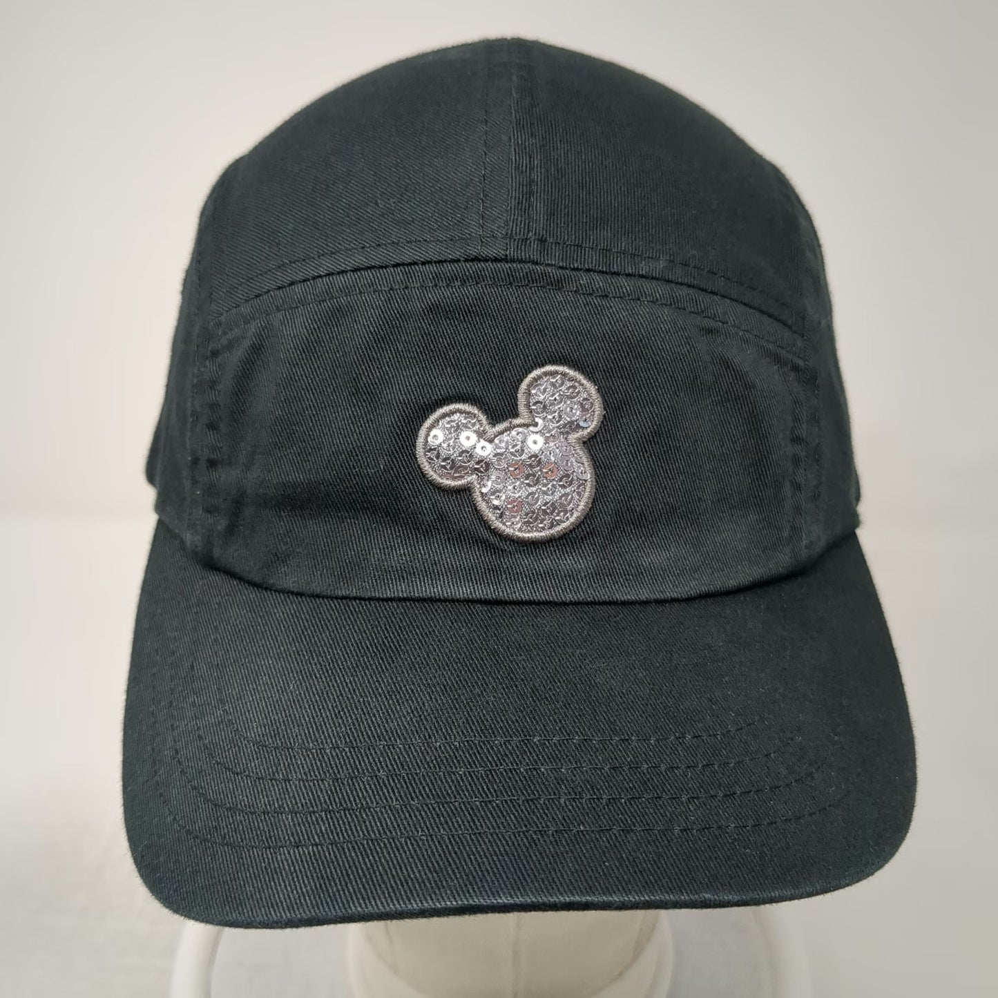 Disney Parks 5 Panel Black One Size Mickey Mouse Sequin Slideback Adjustable Hat