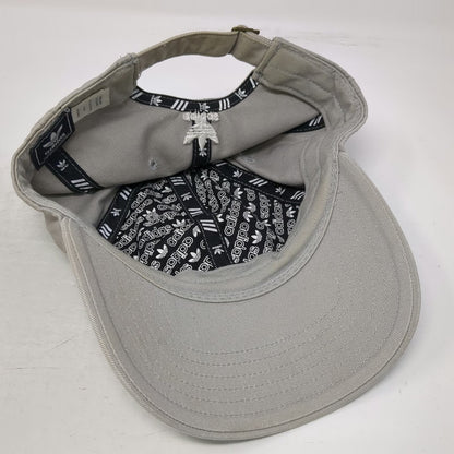Adidas Baseball Cap Gray One Size Trefoil Logo Cotton Slideback Embroidered Hat