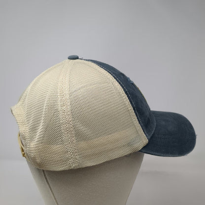 Natural Life Trucker Hat Blue One Size Mandala Mesh Back Snapback Graphic Happy