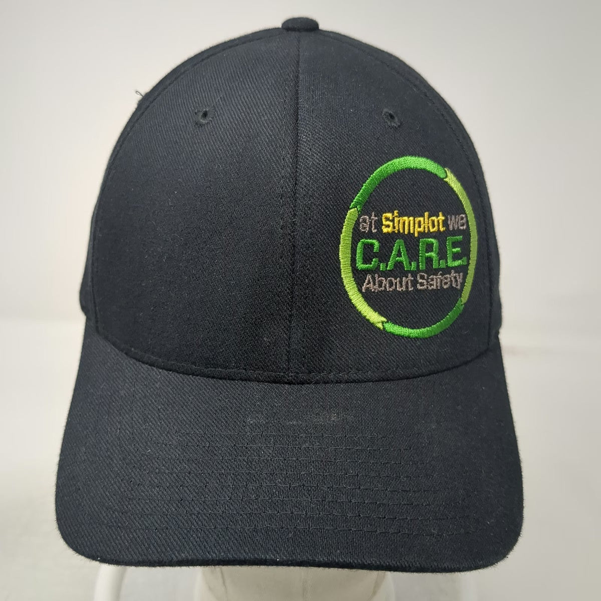 Richardson Baseball Cap Black XL Simplot CARE About Safety Hat Flexfit Pro 185