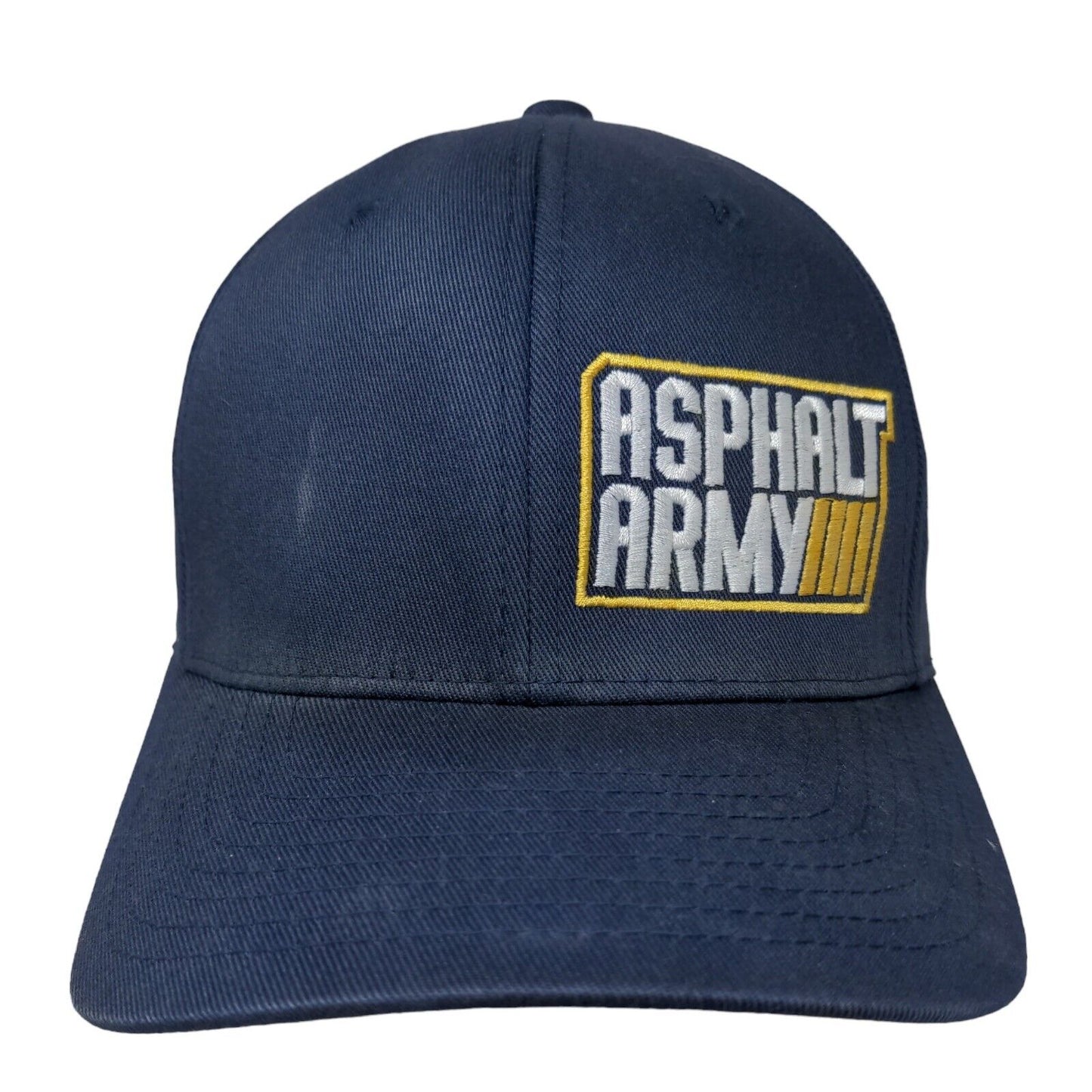 Flexfit Men's Fitted Hat Blue Size L/XL Embroidered Asphalt Army Logo