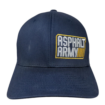 Flexfit Men's Fitted Hat Blue Size L/XL Embroidered Asphalt Army Logo