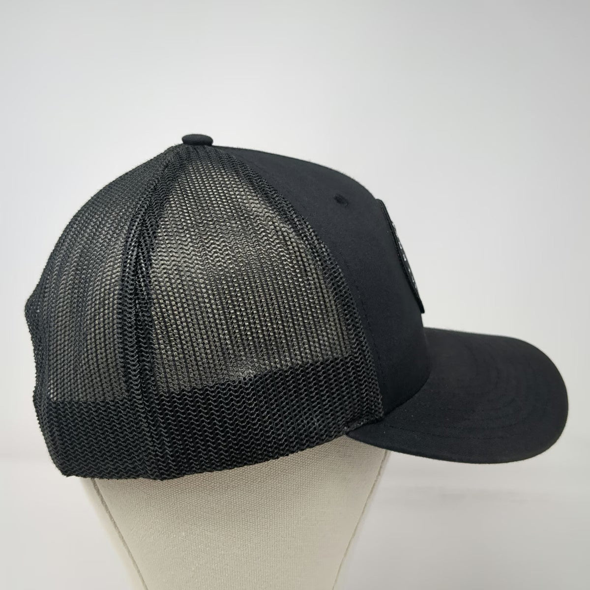 Richardson Trucker Hat Black One Size Boise Idaho Veteran Owned Crosshair Patch