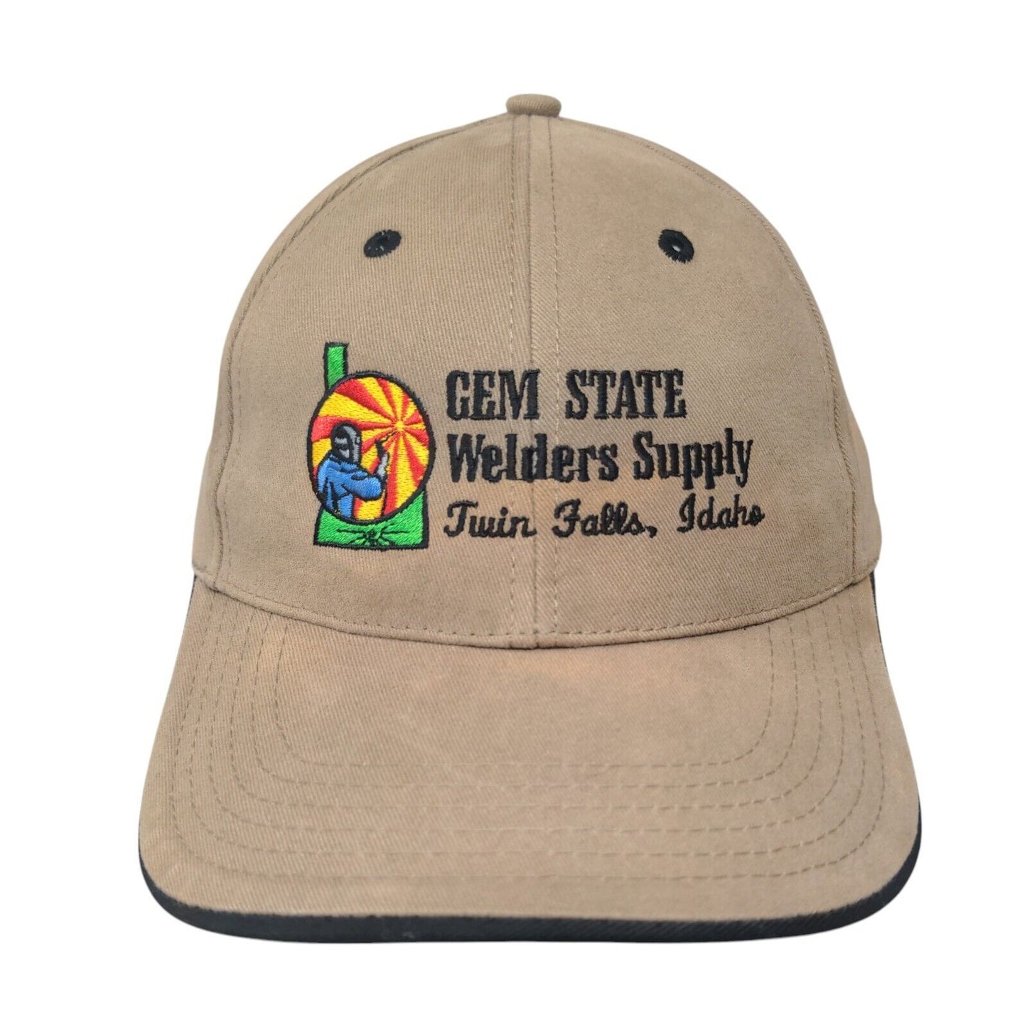 Gem State Welders Supply Twin Falls Idaho Strapback Hat Brown OS Richardson