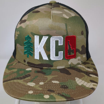 Yupoong Trucker Hat Green Camo One Size Idaho KC Pine Tree Mesh Snapback Hat
